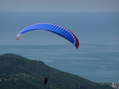 Paragliding, lahe, siluett