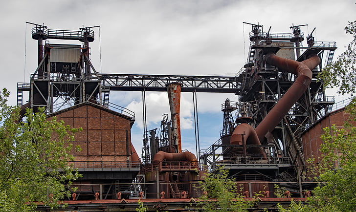Duisburg, parque industrial, indústria, parque paisagístico, área de Ruhr, fábrica, indústria pesada