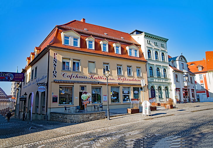 Naumburg, Sachsen-anhalt, Tyskland, gamlebyen, steder av interesse, bygge, kafé