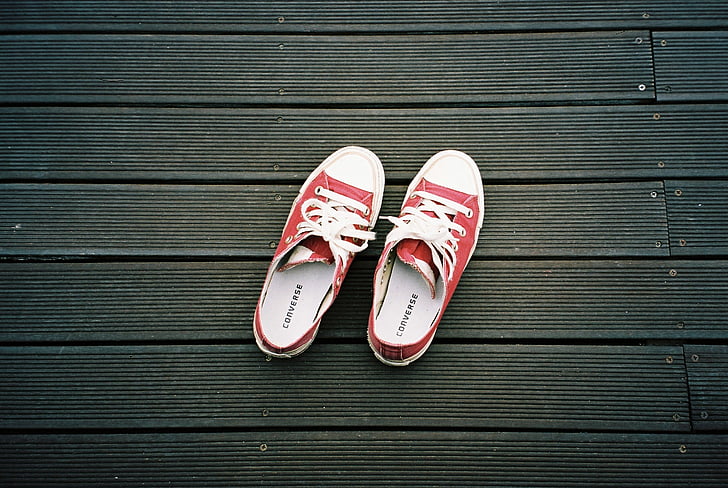 kingad, kets, Converse, tossud, lõuend ekraani, punane