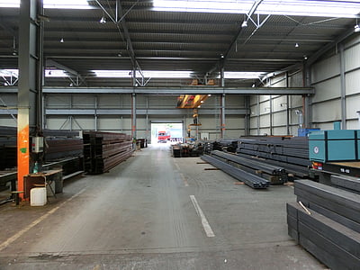 tovární budovy, Sklad, průmysl, ocelářský průmysl, ocel, železo, v UK