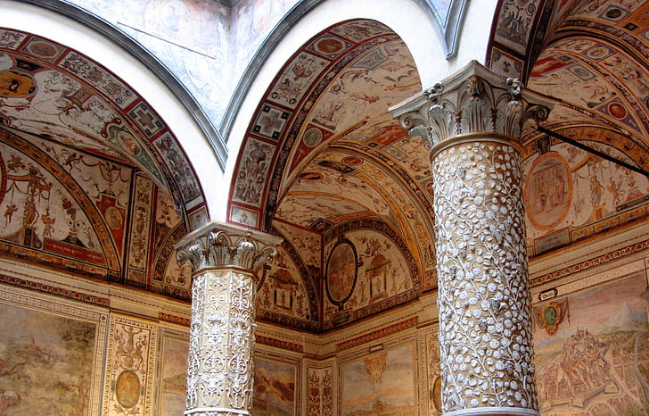 columna, Itàlia, revival, Florència, Museu, vell, arquitectura