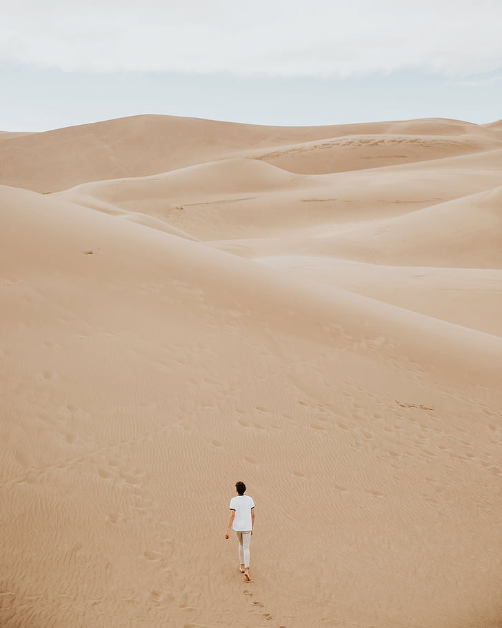 arid, barren, desert, dry, footprints, hot, outdoors