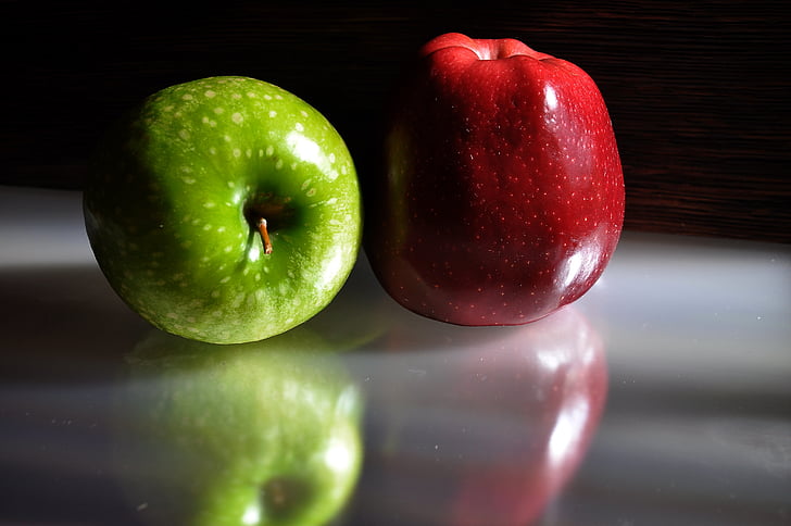Apple, frukt, grönt äpple, rött äpple, Apple - frukt, mat, fräschör