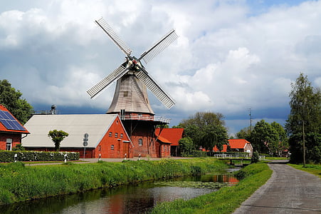 mill, windmill, wing, architecture, flour mill, grind, sky