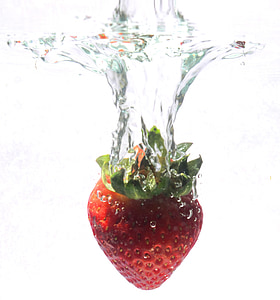 water, drip, food, strawberry, fruit, splashing, freshness