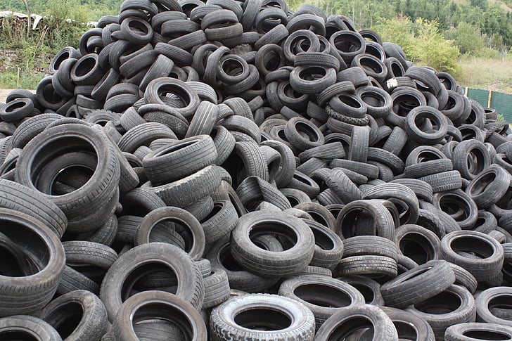 pneus, pneus usagés, PFU, garbage, recyclage, industrie