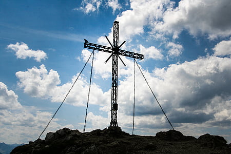 Munţii, alpin, Tannheim, roşu flüh, drumeţii, Summit-ul, Summit-ul de cruce