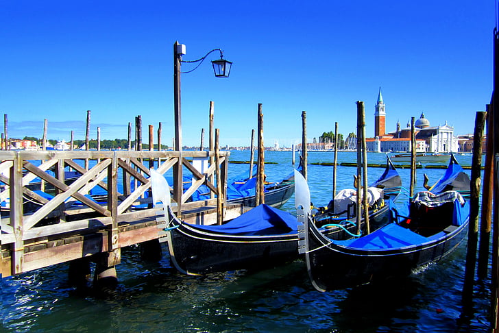 Venise, gondoles, canal, grand, canal