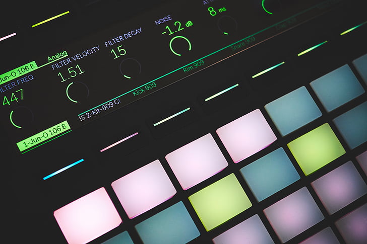 black, drum, pad, green color, technology, arts culture and entertainment, backgrounds