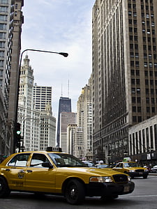 Chicago, taxi, Verenigde Staten, Verenigde Staten, Illinois, auto 's, Amerika