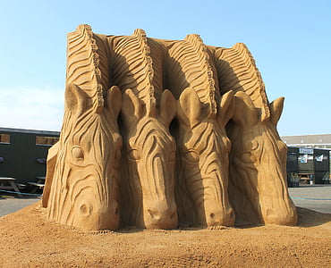 sable, sculpture de sable, sculpture, Danemark, Danois, Hvide sande, vacances