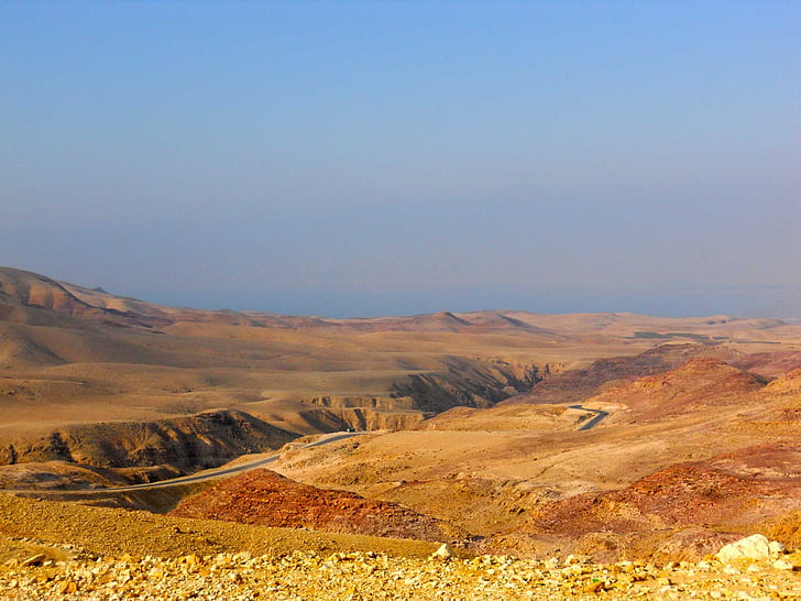 Jordānija, netālu mount nebo, deserts, dzeltena, Bībele