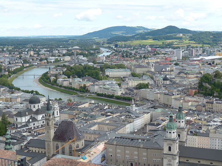 Salzburg, gamlebyen, byen, Kulturvern, UNESCOs, sentrum, UNESCO