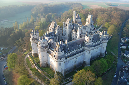 pierrefonds, castle, aerial view, france