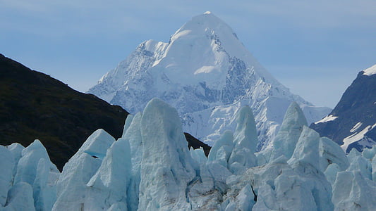 Alaska, de gletsjer, het nationaal park, ijs, zee, Bergen