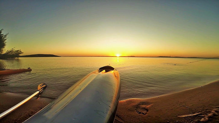 musim panas, kayak, matahari terbenam, Brasil, Costa, Pantai, sinar matahari