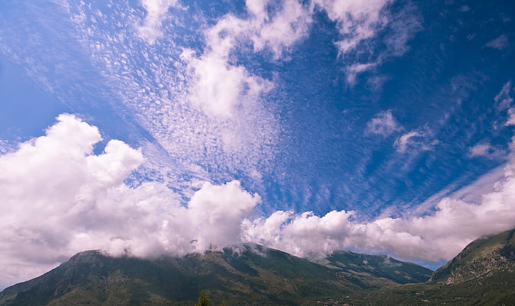 felhők, Monti, hegyi táj, Maratea, túrázás