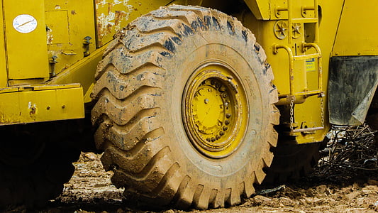 wheel, tire, big, bulldozer, heavy machine, vehicle, machinery