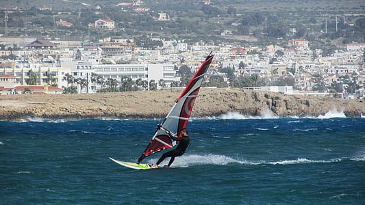 Kipra, Ayia napa, vindsērfings, sērfošana, windsurf, vējš, windsurfer