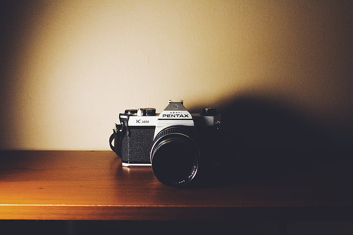 máy ảnh, cổ điển, ống kính, Bàn, Vintage