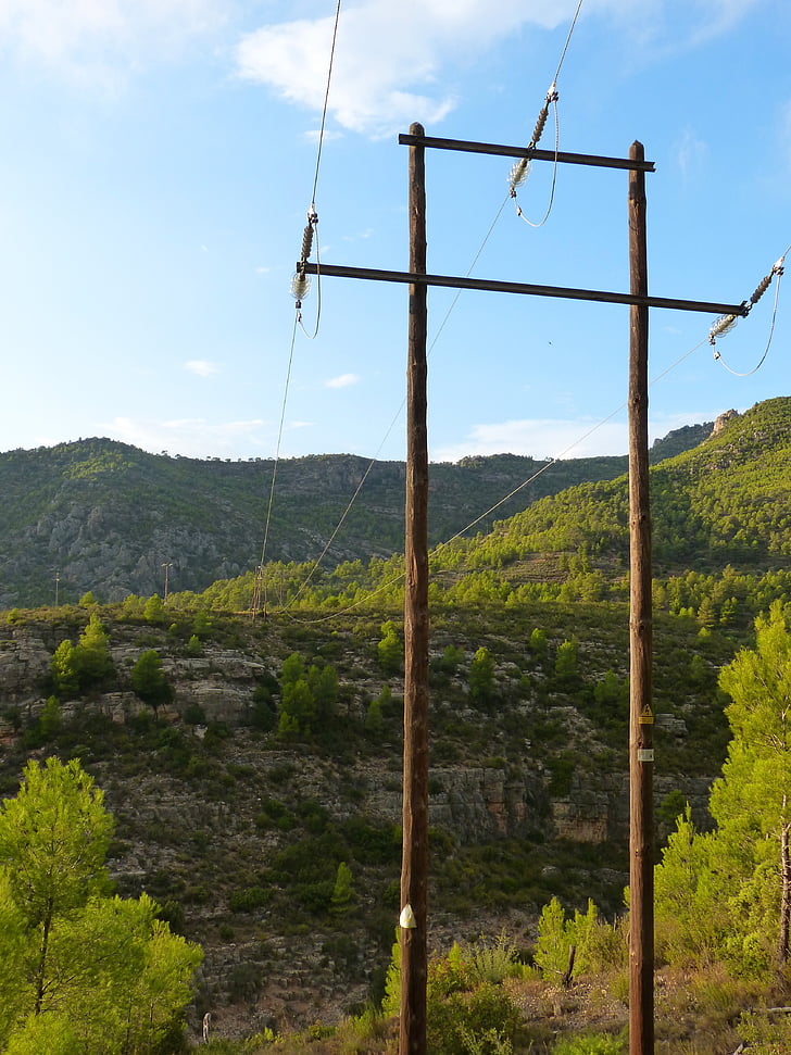 power line, ravine, throat, electricity