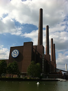 Вольфсбурге Автоштадт, Фабрика, VW, воды