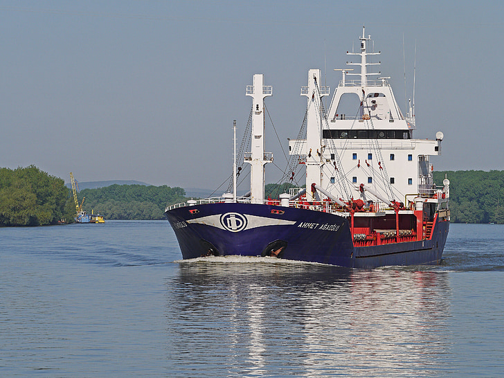 danube, delta, nautical vessel, freighter, black sea, romania, tulcea