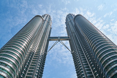архитектура, сгради, Куала Лумпур, забележителност, ниско ъгъл изстрел, Малайзия, перспектива