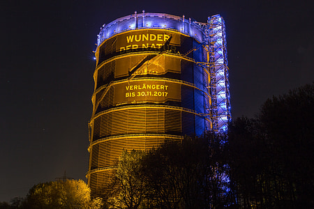 gasometer, Oberhausen, Põhja Nordrhein-Westfalenis, arhitektuur, atraktsioon, hoone, linnad