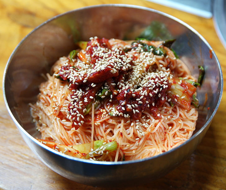 bibim guksu, niet-balk als, Koreaans voedsel, de Raad van de staat van de niet-beam lighting-Chinees, voedsel, maaltijd, diner