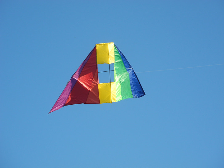 dragons, sky, rainbow colors, autumn, fly, flying kites, kites rise