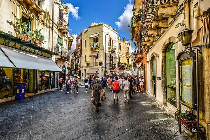 Taormina, Sicilien, shopping, butiker, turism, turist, resor