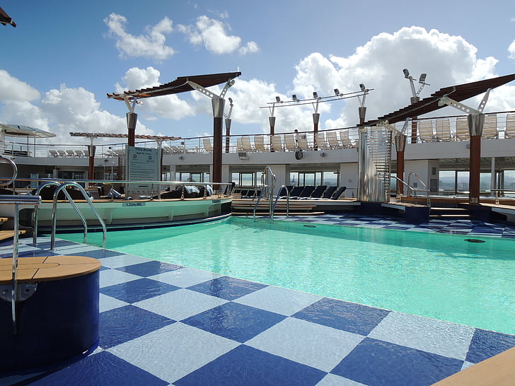 vaixell, creuer, Puerto rico, celebritats, part superior, viatges, creuer de luxe