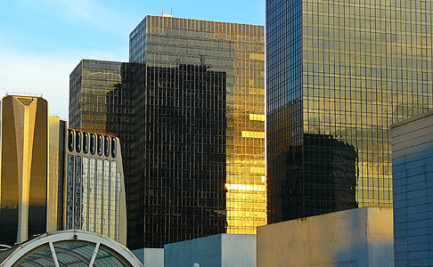Париж, Ла Дефанс, архитектура, Ла Дефанс, небостъргачи, модерни, изглед към града