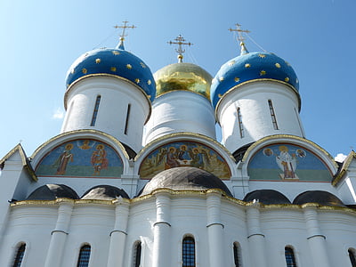 russian orthodox church, sergiev posad, russia, sagorsk, golden ring, monastery, church