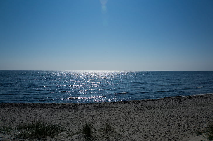 fundal, plajă, mare, cer, albastru, apa, nisip