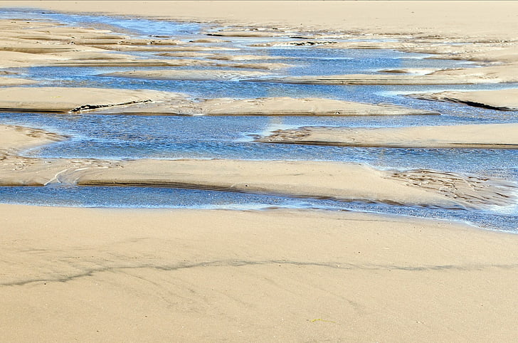 vandens, smėlio, elementas, Gamta, natūralus, paplūdimys, šlapiame kelyje