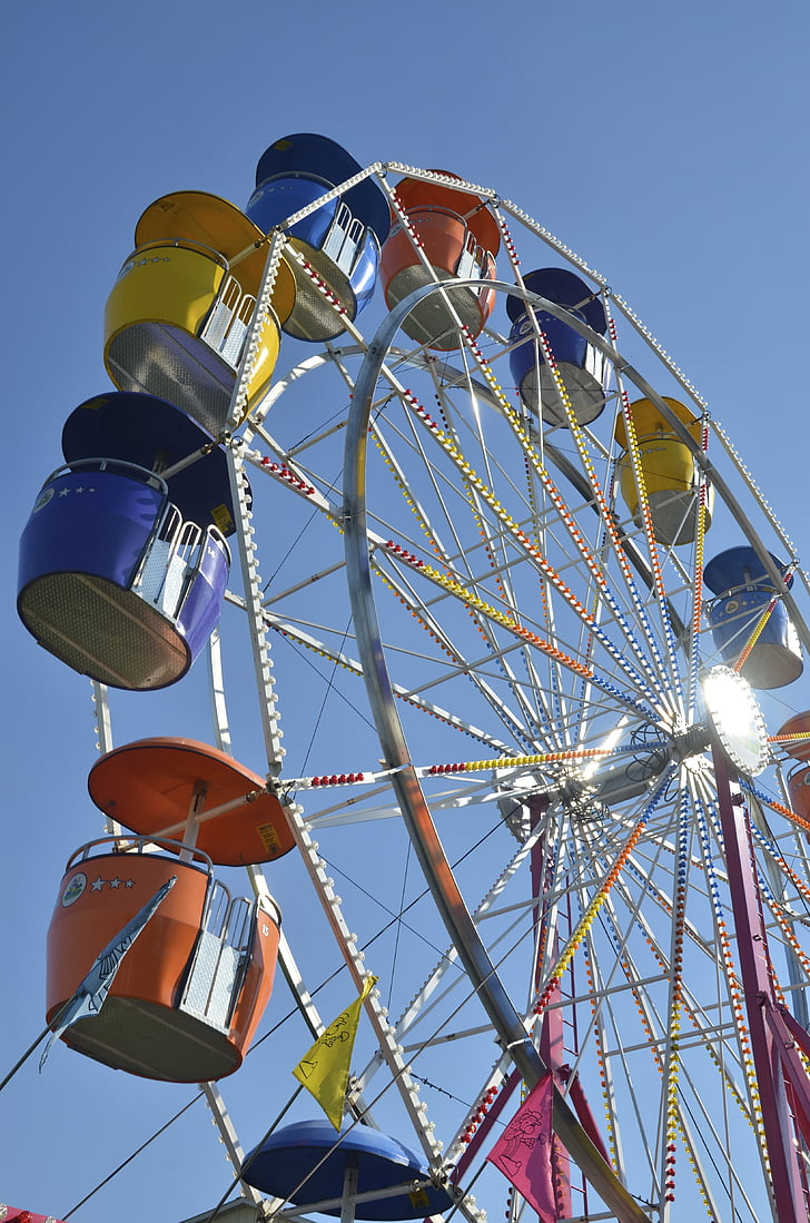roda, justo, cores, Parque de diversões, Londres, Ontario, Canadá