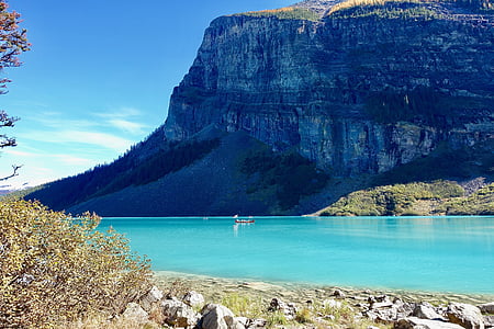 lago louise, Canada, montagna, fronte della scogliera, ghiacciaio, riflessione, naturale