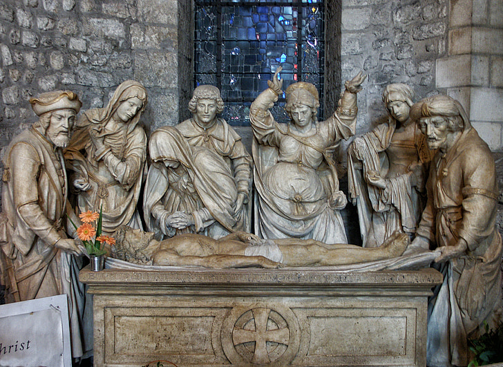 Katedra, Reims, Francja, złożenie do grobu, Chrystus, Historia, religien