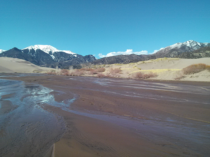 desert, sand, river, mountain, colorado, nature, landscape