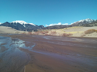 desert, sand, river, mountain, colorado, nature, landscape