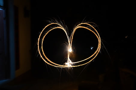 vuurwerk, hart, Chinees Nieuwjaar