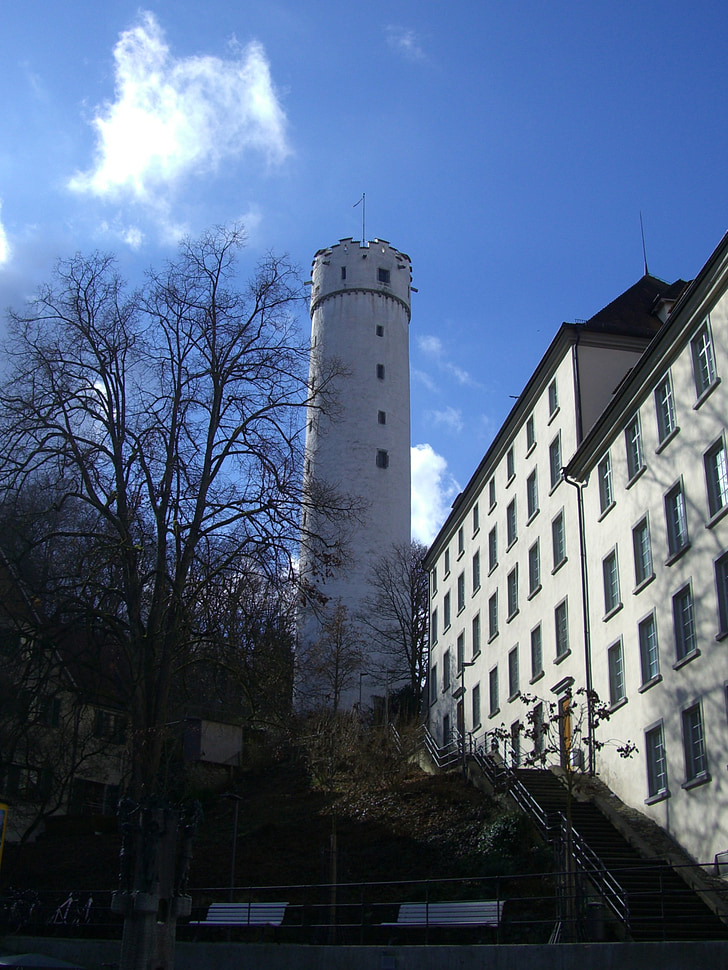 Ravensburg, bokštas, apie, miltų maišas, orientyras, dangaus mėlynumo
