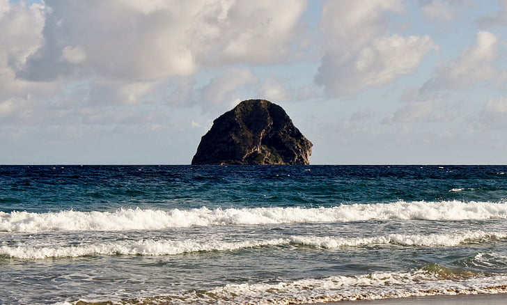 Martinik, Diamond, Rock Diamond, pláž, Já?, Příroda, vlna