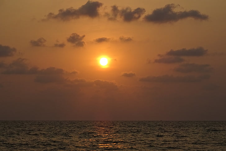 plage, mer, coucher de soleil, sable, la mer d’Oman, Surf, vacances