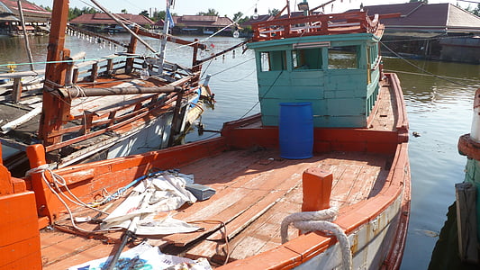 bådene, Thailand, flydende marked, Hua hin