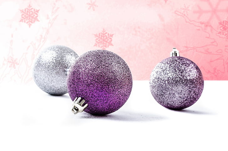 dekorace, stříbrná, Vánoční čas, Vánoční baubel, Vánoční přání, bílá, Sparkle