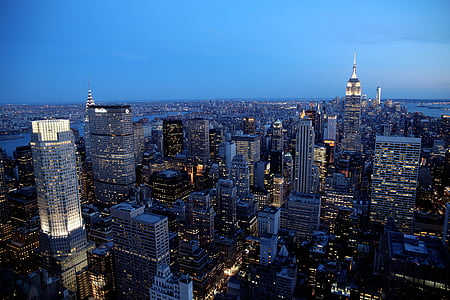 New york, ville, gratte-ciel, États-Unis, bâtiments, NYC, architecture